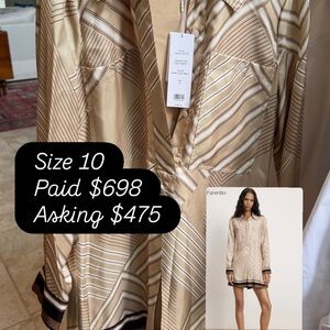 Striped Beige and Black Shirt Dress